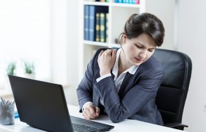 Overworked businesswoman