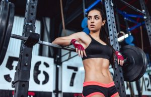 Sporty woman in gym